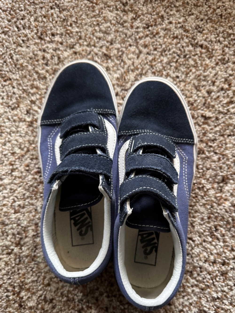 Blue Velcro vans size 7 - Picture 3 of 7